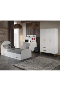 Bohem Cocuk Odası Takımı Yavrulu Masalı Tamamı Mdf Beyaz